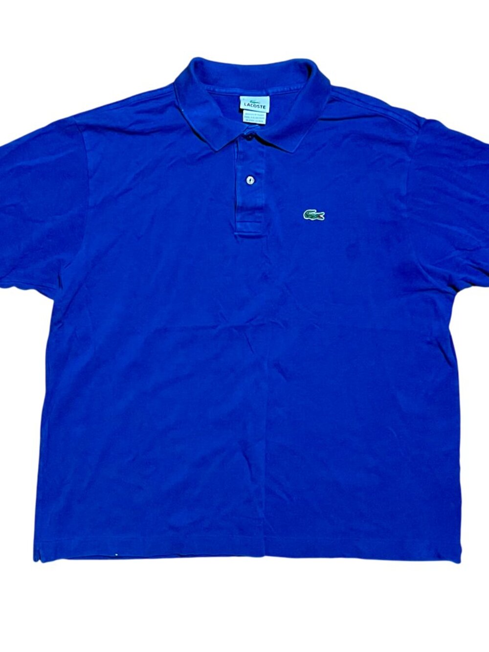 Lacoste Alligator Embroidered Blue Button Polo Shirt, Men's Size 7/2XL